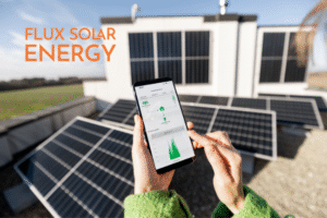 Solar Power on the roof and showing savings on the app